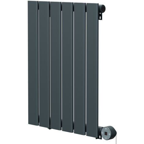 Hudson Anthracite 600mm x 452mm Horizontal Digital Thermostatic Electric Single Panel Radiator