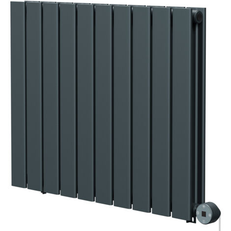 Hudson Anthracite 600mm x 756mm Horizontal Digital Thermostatic Electric Double Panel Radiator