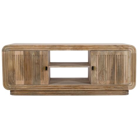 Hudson Carved 2 Doors TV Cabinet - Mango Wood - L40 x W145 x H55 cm