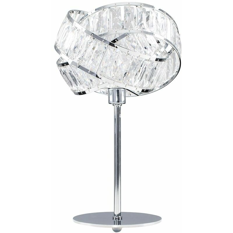 Hudson Intertwined Table Lamp In Chrome & Clear - No Bulb
