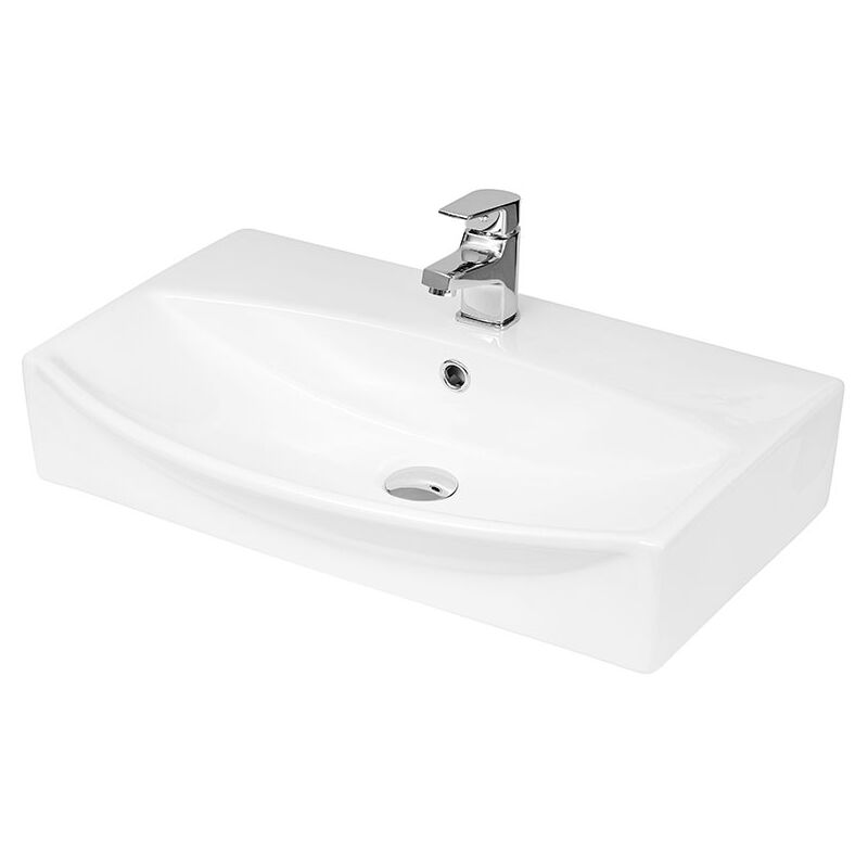 Vessel Sit-On Countertop Basin 600mm Wide - 1 Tap Hole - Hudson Reed