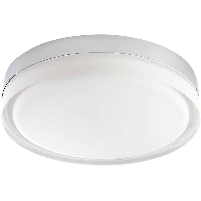 

Almsee Plafón de Techo LED 18W Redondo Cromado para Baño – IP44 Impermeable – Blanco Cálido (3000K) - Hudson Reed