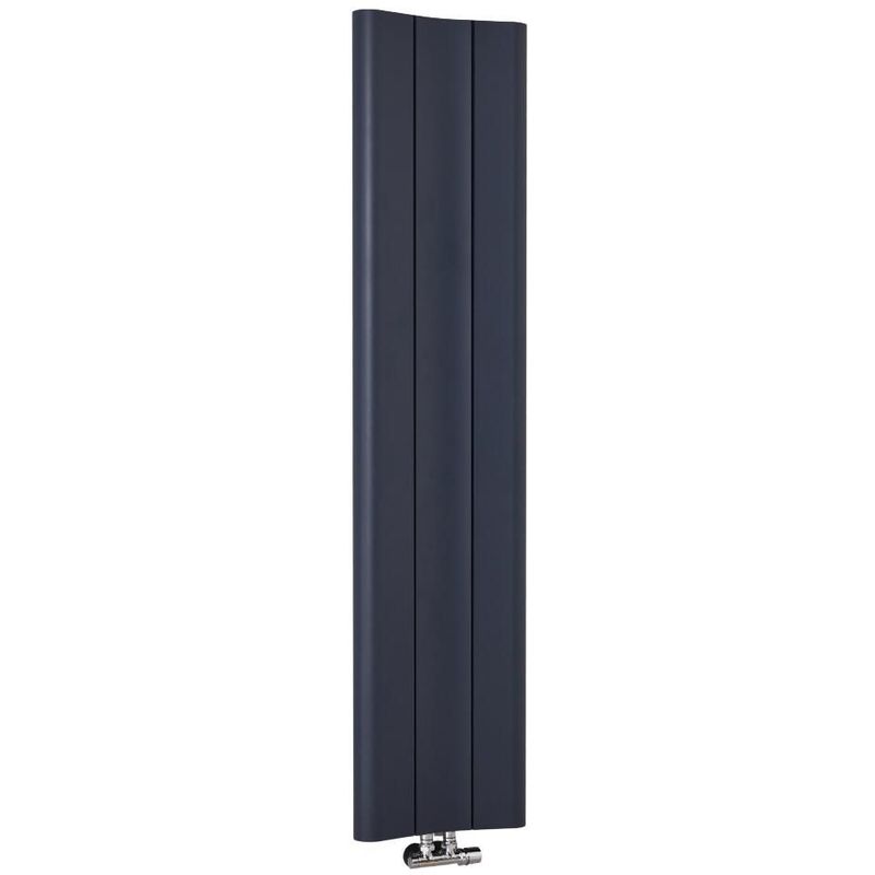 Aloa Radiatore Termoarredo Verticale di Design - Termosifone in Alluminio con Finitura Antracite - 869W - 1600 x 370mm - Riscaldamento ad Acqua Calda