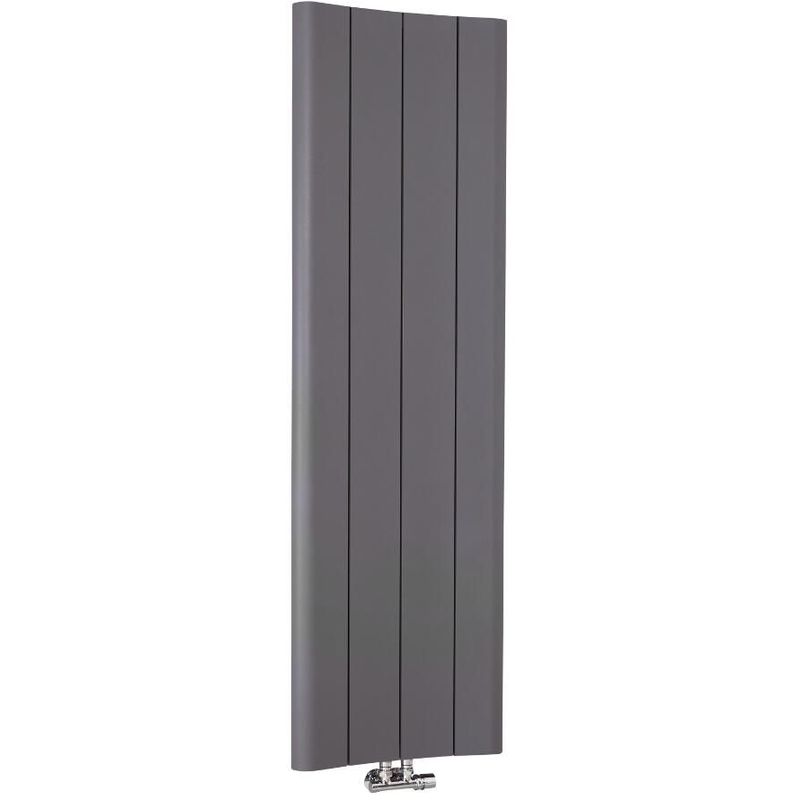 Aloa Radiatore Termoarredo Verticale di Design - Termosifone in Alluminio con Finitura Grigia Chiara - 1068W - 1600 x 495mm - Riscaldamento ad Acqua