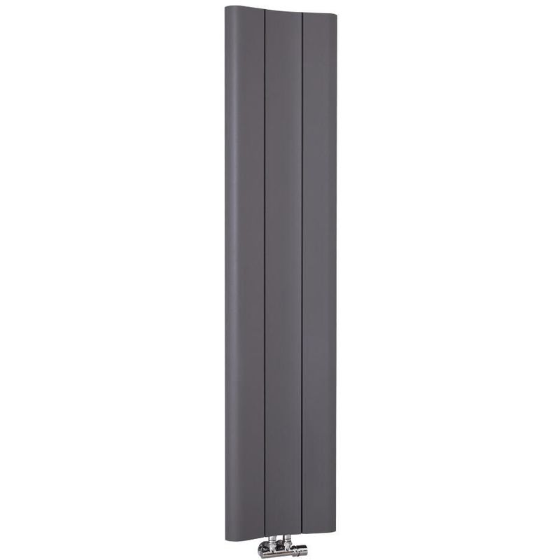 Aloa Radiatore Termoarredo Verticale di Design - Termosifone in Alluminio con Finitura Grigia Chiara - 869W - 1600 x 370mm - Riscaldamento ad Acqua