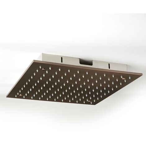 Soffione Doccia Quadrato 400mm da Soffitto a Incasso in Acciaio Inox Nero  Opaco - Nox