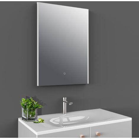 Hudson Reed Anser LED Touch Sensor Rectangular Bathroom Mirror 700mm H x 500mm W