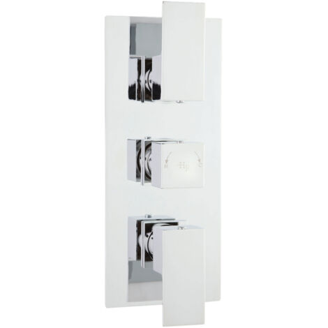 Hudson Reed Art Concealed Shower Valve with Diverter Triple Handle - Chrome