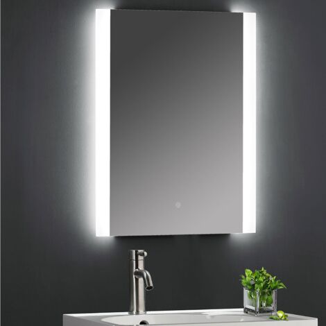 Hudson Reed Castor Ambient LED Touch Sensor Rectangular Bathroom Mirror 700mm H x 500mm W