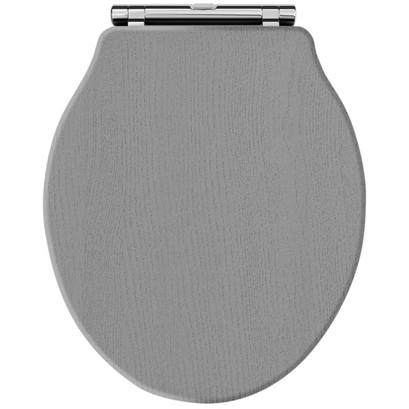 Hudson Reed Chancery Soft Close Toilet Seat Chrome Hinges - Storm Grey