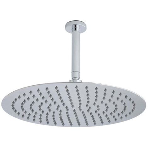 Hudson Reed Chrome 400mm Round Shower Head with Ceiling Arm - HEAD46A
