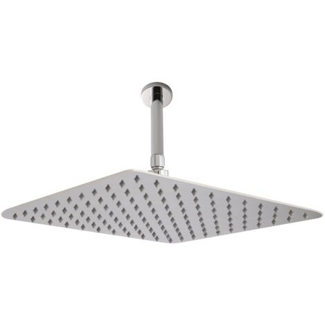 Hudson Reed Chrome 400mm Square Shower Head with Ceiling Arm - HEAD45A