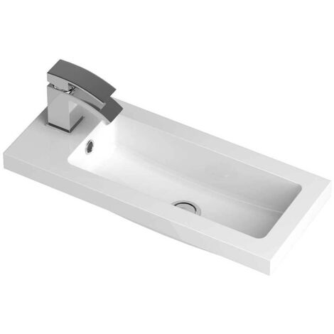 Hudson Reed Compact Inset Basin 600mm Wide - White