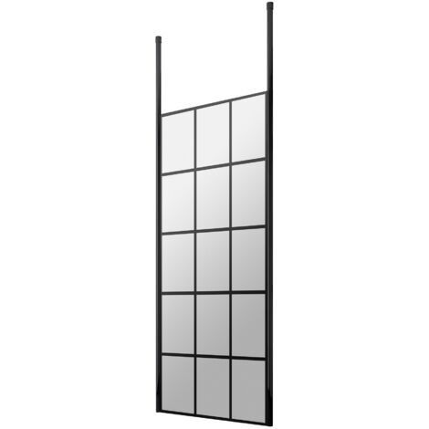 Hudson Reed Frame Effect Wet Room Screen with Ceiling Post 700mm Wide - 8mm Glass