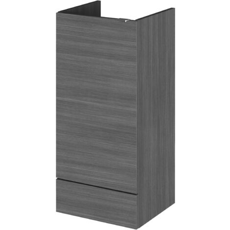 Hudson Reed Fusion Anthracite Woodgrain 400mm Floor Standing Single Door Storage Unit - OFF584