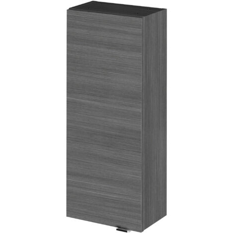 Hudson Reed Fusion Compact Anthracite Woodgrain 300mm Wall Hung Single Door Storage Unit - OFF551