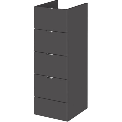 Hudson Reed Fusion Drawer Unit 300mm Wide - Gloss Grey