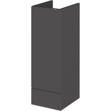 Hudson Reed Fusion Gloss Grey 300mm Floor Standing Single Door Storage Unit - OFF982
