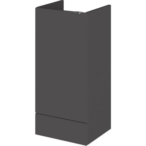 Hudson Reed Fusion Gloss Grey 400mm Floor Standing Single Door Storage Unit - OFF984
