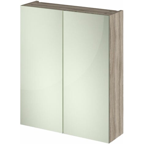 main image of "Hudson Reed Fusion Mirror Unit (50/50) 600mm Wide - Driftwood"