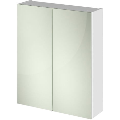 main image of "Hudson Reed Fusion Mirror Unit (50/50) 600mm Wide - Gloss White"