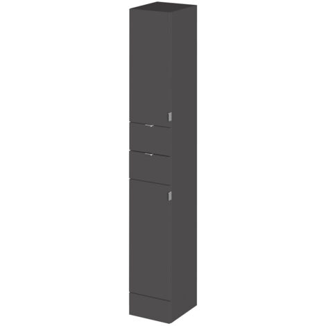 Hudson Reed Fusion Tall Tower Unit 300mm Wide - Gloss Grey