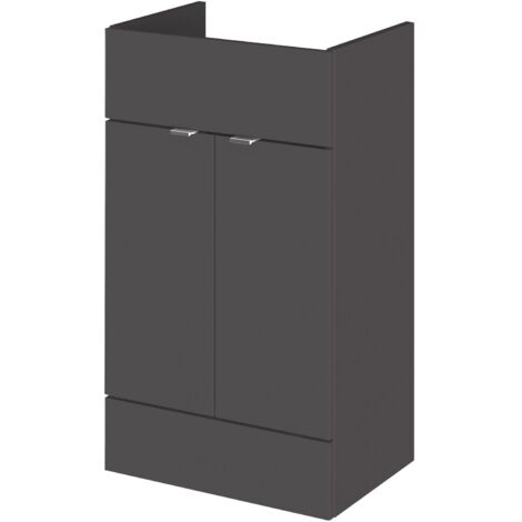 Hudson Reed Fusion Vanity Unit 500mm Wide - Gloss Grey