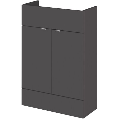 Hudson Reed Fusion Vanity Unit 600mm Wide - Gloss Grey