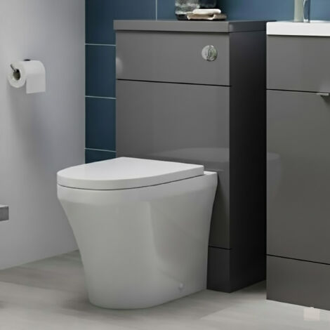 Hudson Reed Fusion WC Unit with Coloured Worktop 600mm Wide - Gloss Grey