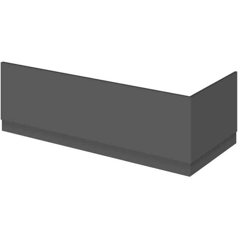 Gloss Grey mfc 1800mm Front Bath Panel with Plinth - OFF978 - Nuie