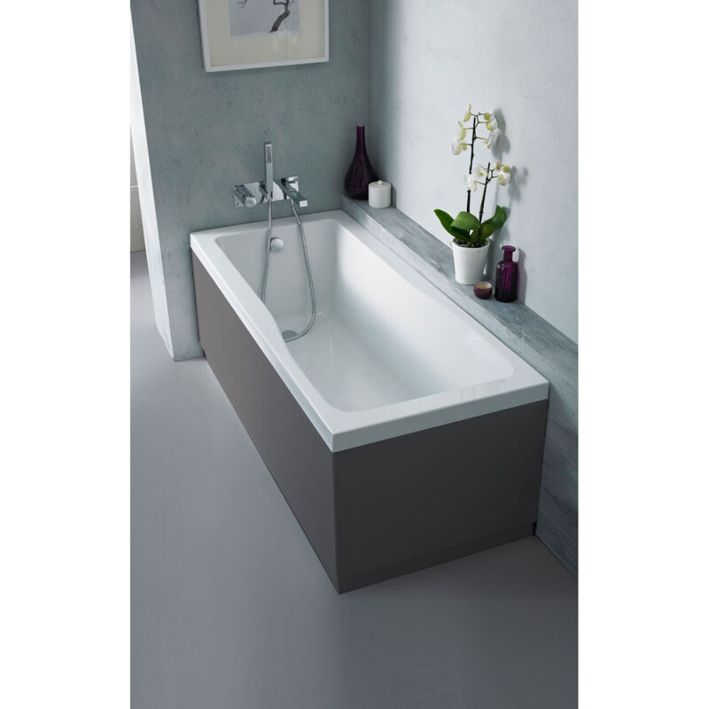 Nuie - Gloss Grey 750mm End Bath Panel with Plinth - OFF971