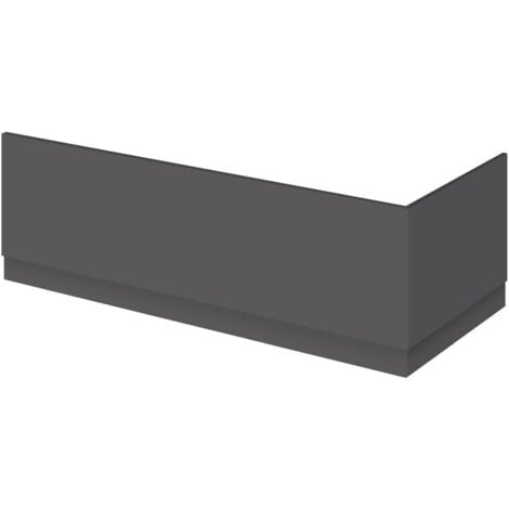 Nuie Atheana Gloss Grey 800mm End Bath Panel with Plinth - OFF972