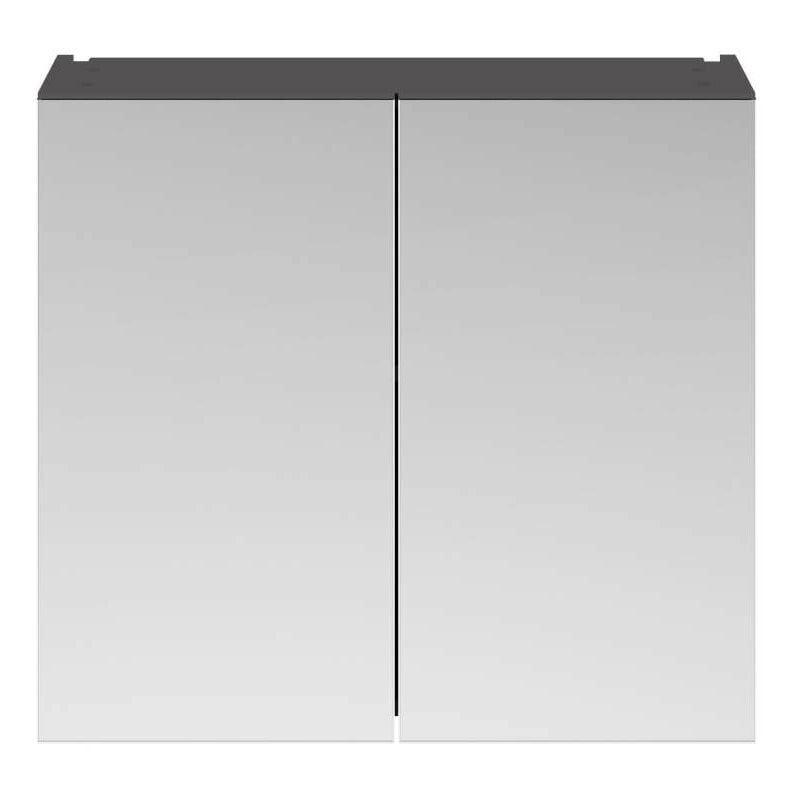 Nuie Athena Gloss Grey 800mm Mirror Cabinet with 50/50 Split Doors - OFF919