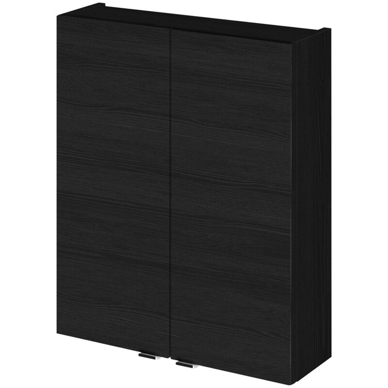 Hudson Reed - Fusion Wall Unit 500mm Wide - Charcoal Black Woodgrain