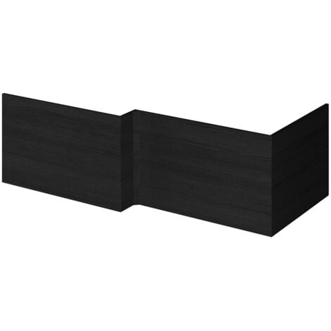 Hudson Reed Hacienda Black Square Shower Bath End Panel 680mm - OFF679