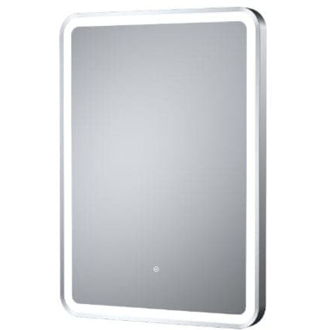 Hudson Reed Hydrus Chrome Framed LED Touch Sensor Bathroom Mirror 700mm H x 500mm W