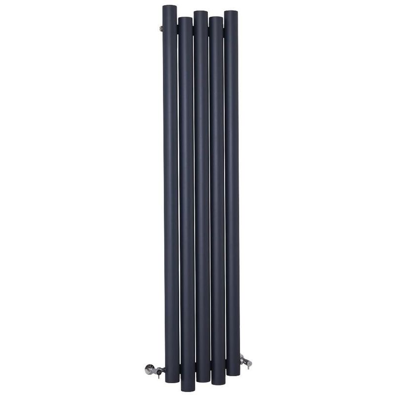 Laeto Radiatore Termoarredo Verticale di Design - Termosifone in Alluminio con Finitura Antracite - 1170W - 1800 x 390mm - Riscaldamento ad Acqua