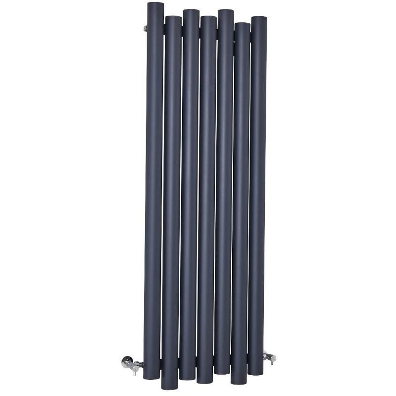 Laeto Radiatore Termoarredo Verticale di Design - Termosifone in Alluminio con Finitura Antracite - 1449W - 1600 x 550mm - Riscaldamento ad Acqua