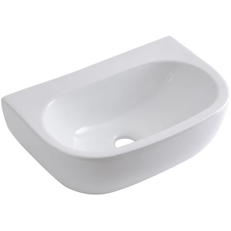 Lavabo Ceramica Per Bagno.Hudson Reed Langtree Lavabo D Appoggio Ovale Per Bagni Lavandino Bagno Con Design Moderno Ceramica Bianca Senza Fori Per Rubinetteria 420 X 280 X 130mm Bfb2023