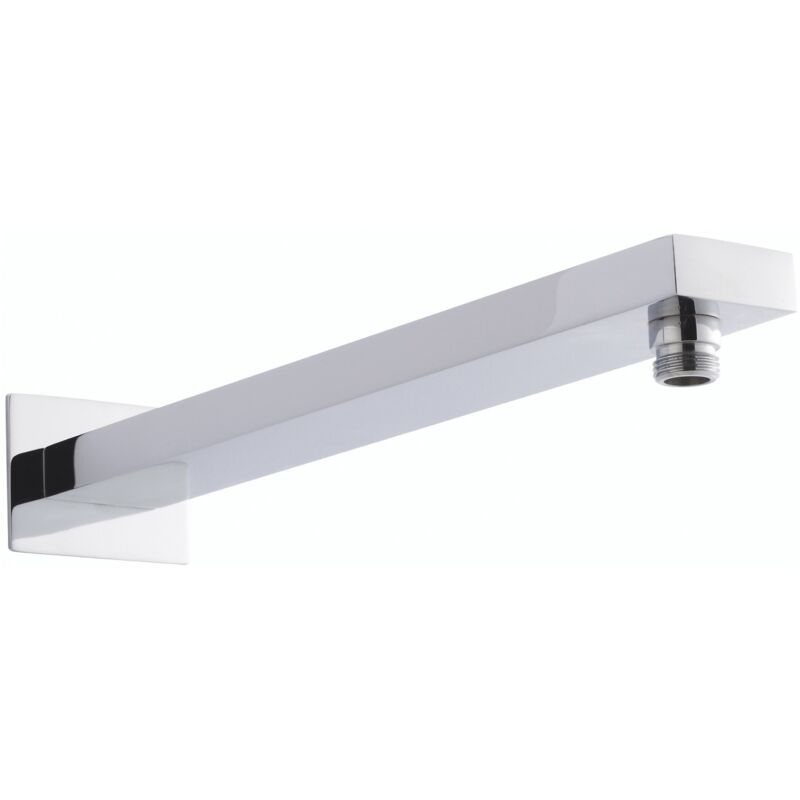 Large Rectangular Wall Mounted Shower Arm 398mm Length - Chrome - Hudson Reed