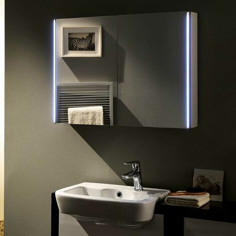 main image of "Hudson Reed Leda Bathroom Mirror Cabinet 600mm H x 800mm W"