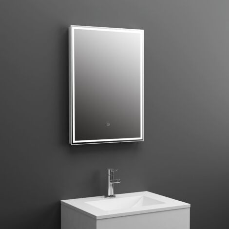 Hudson Reed Lyra LED Touch Sensor Rectangular Bathroom Mirror 700mm H x 500mm W