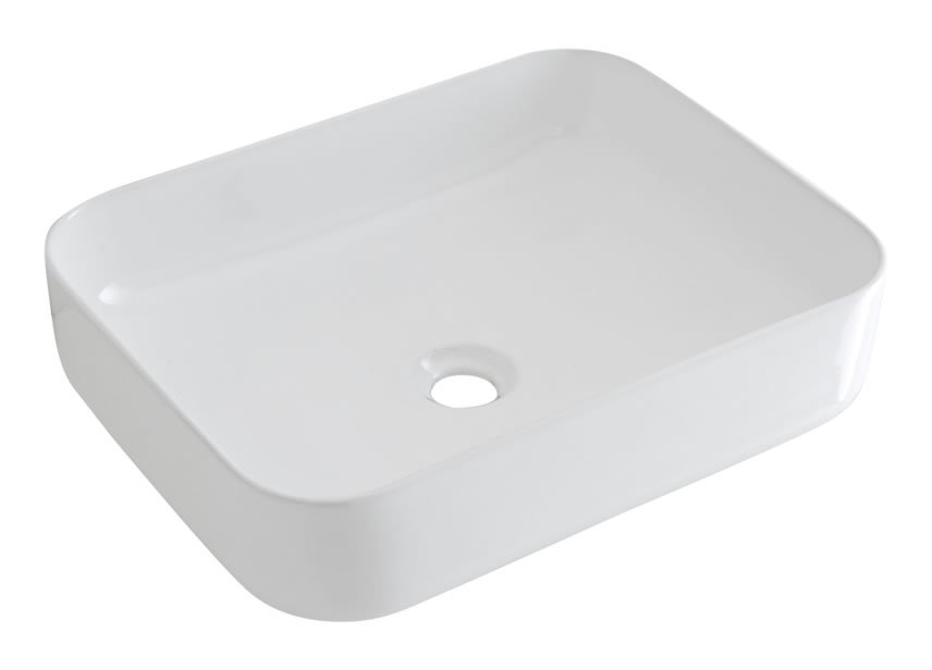 Lavabo Ceramica Per Bagno.Hudson Reed Milton Lavabo D Appoggio Rettangolare Per Bagni Lavandino Bagno Con Design Moderno Ceramica Bianca Senza Fori Per La Rubinetteria 500 X 400 X 140mm Bfb2006