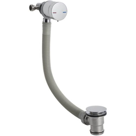 Hudson Reed Minimalist Freeflow Bath Filler and Pop Up Waste with Single Lever - Chrome