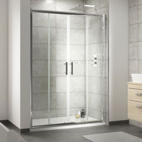 Hudson Reed Pacific Double Sliding Shower Door 1400mm Wide - 6mm Glass