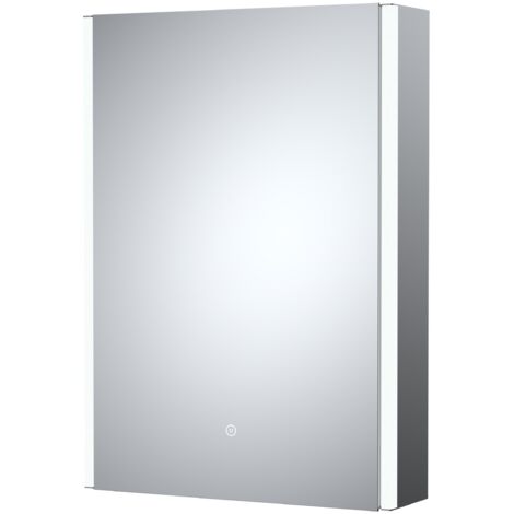 Hudson Reed Pavo 1-Door LED Touch Sensor Bathroom Mirror Cabinet 700mm H x 500mm W