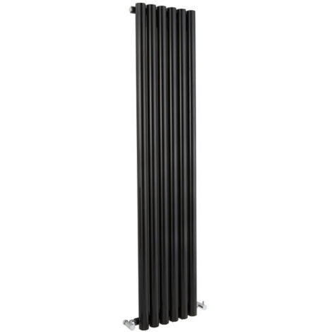 Hudson Reed Radiador de Diseño Vertical - Savy - Negro Lúcido - 1600mm x 354mm - 959 Watt - 444 (Entre Eje)