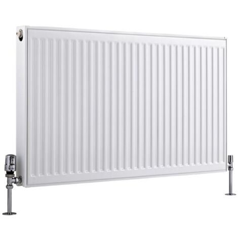 Hudson Reed – Radiateur eau chaude en acier type 21 – 60 cm x 100 cm – Puissance 1699W – Finition blanche contemporaine – Garantie 10 ans