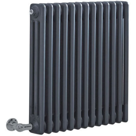 Hudson Reed – Radiateur électrique horizontal 800W – Triple rang fonte – Finition anthracite – 60 cm x 60,5 cm – Protection antigel et anticorrosion