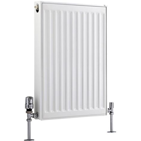 Hudson Reed – Radiateur horizontal à panneaux blanc type 21 60 x 40 cm – Acier durable – Puissance 679W – Installation sous fenêtre
